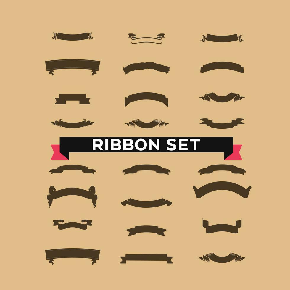 Set of blank vintage ribbons for design and outline Ribbons vector