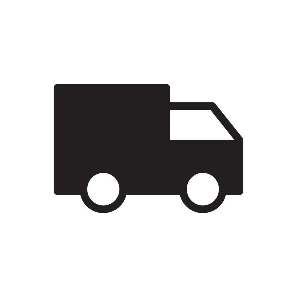 truck car icon. line, outline, solid style icon, vector illustration