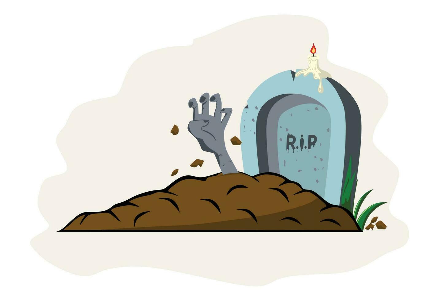 Vector grave flat design