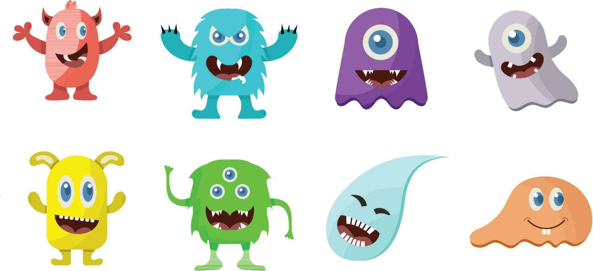 Cute Monster Doodle Illustrated vector