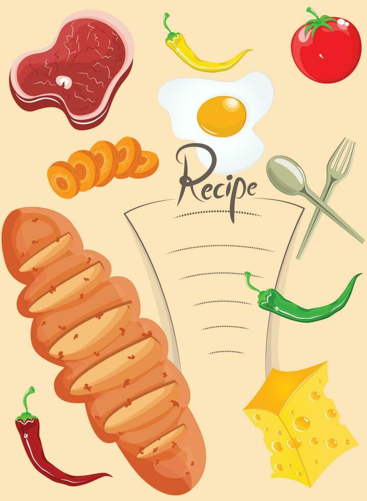 Recipe book cover paper only vector