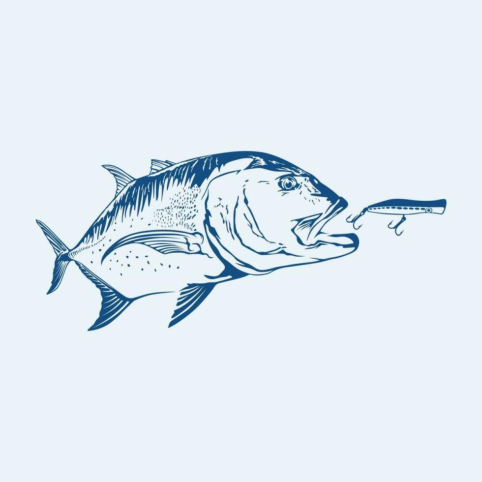 vector illustration giant trevally