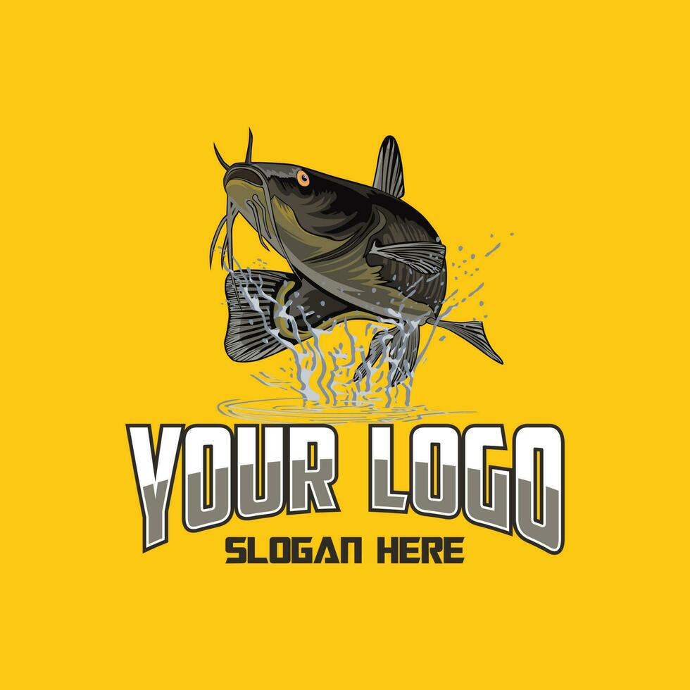 vector logo catfish