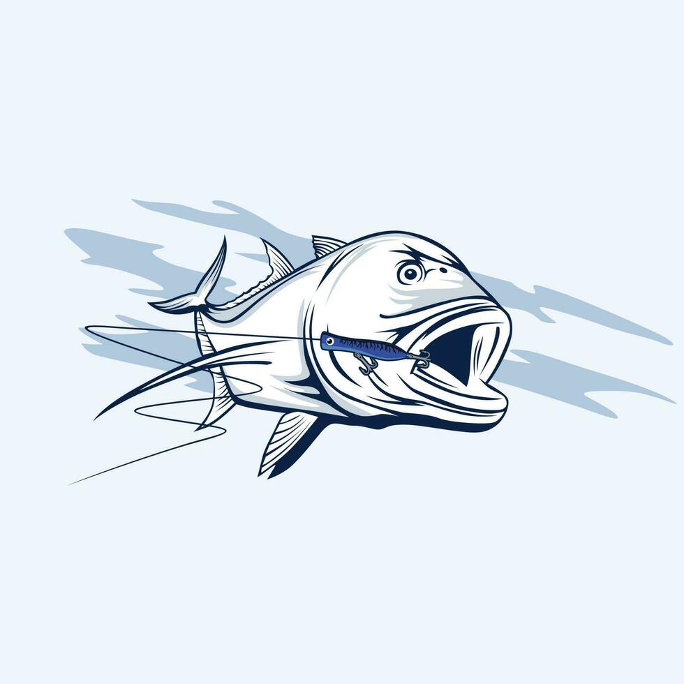 vector logo gigante con júbilo pescar