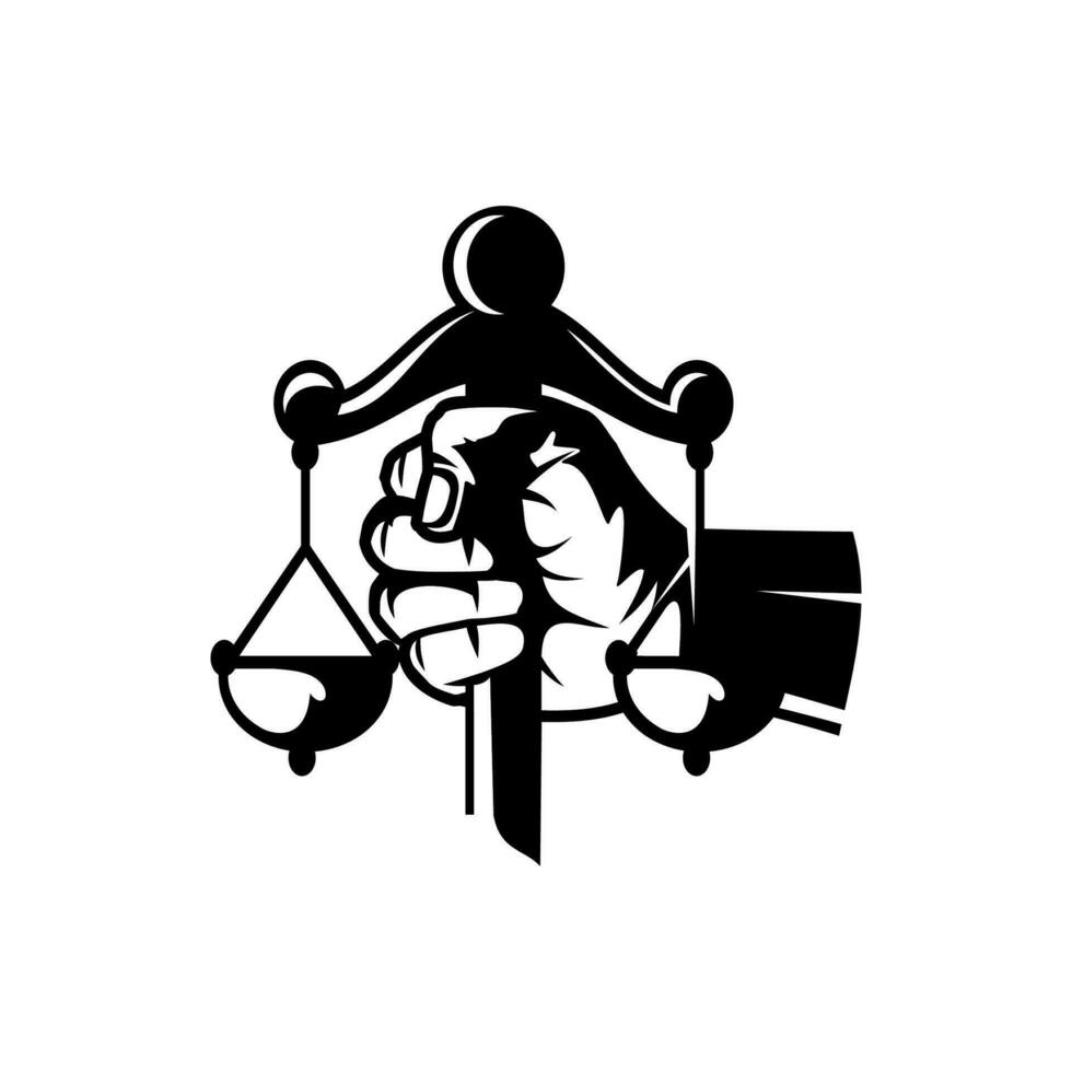 SCALE OF JUSTICE HAND vector