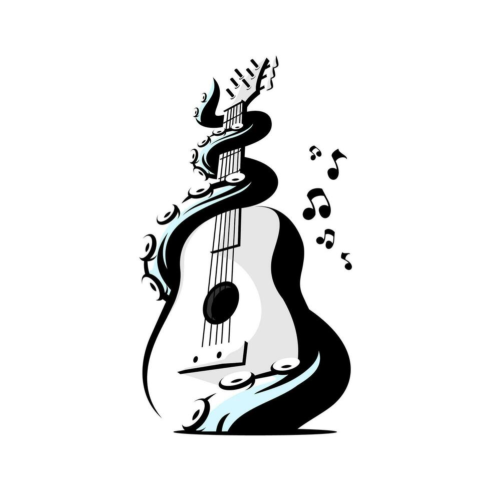 guitarra pulpo vector