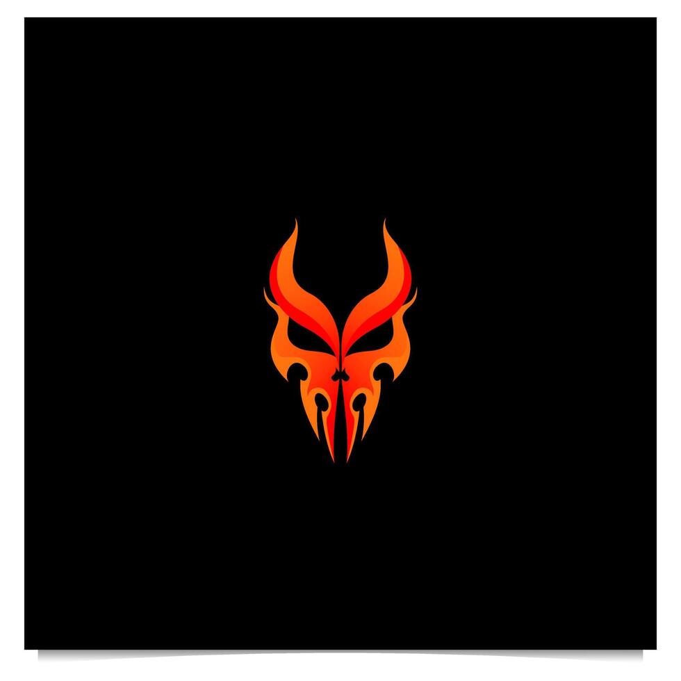 skull fire logo template vector set