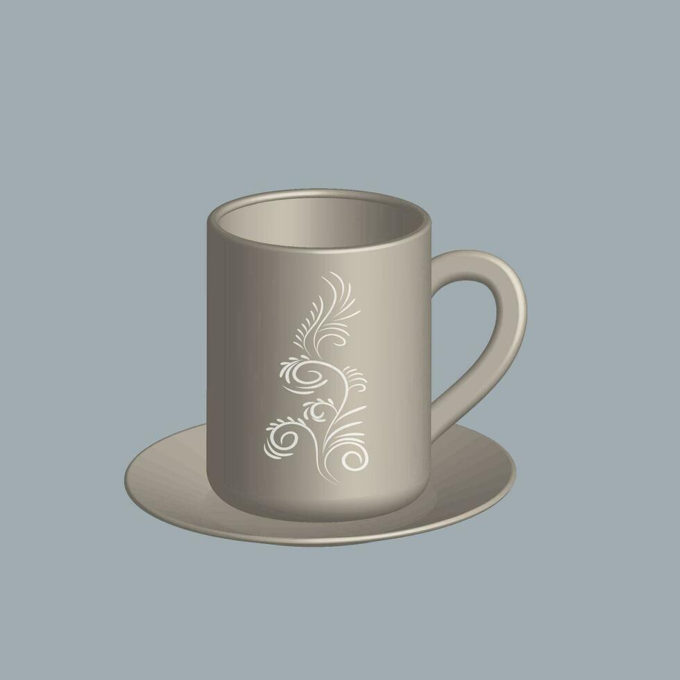 3d jarra con caliente té y Leche o capuchino y latté. realista americano y Café exprés bebida ilustración, café taza. vector