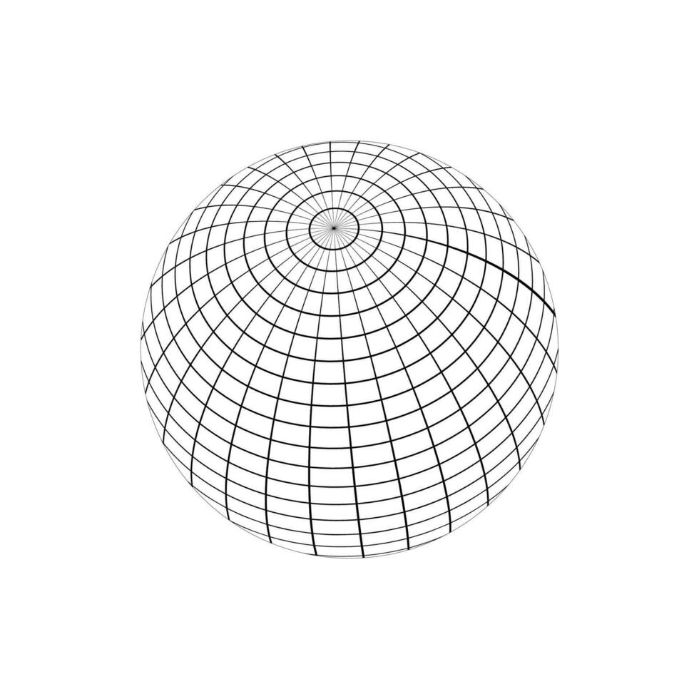 earth globe icon with black grid vector
