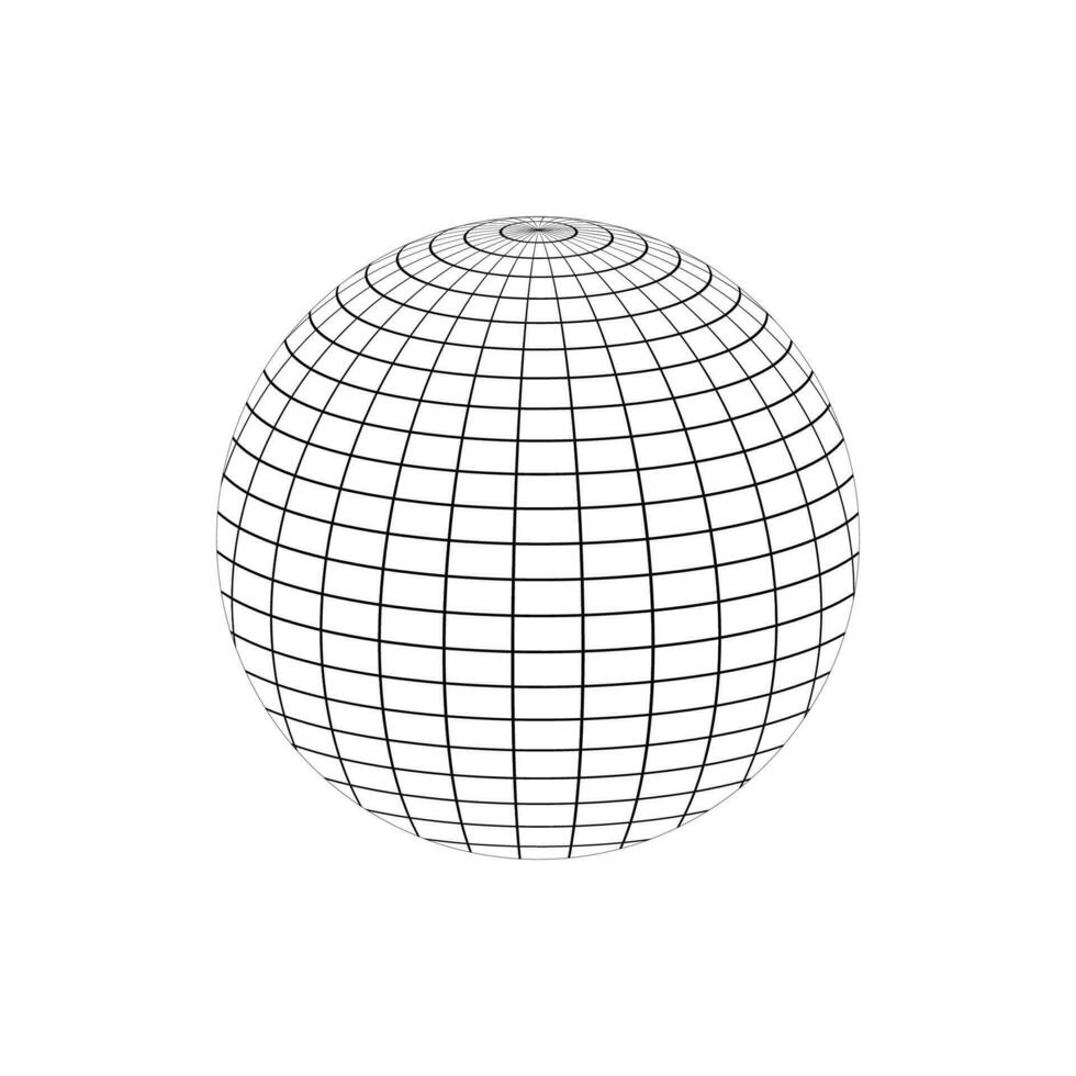 earth globe icon with black grid vector