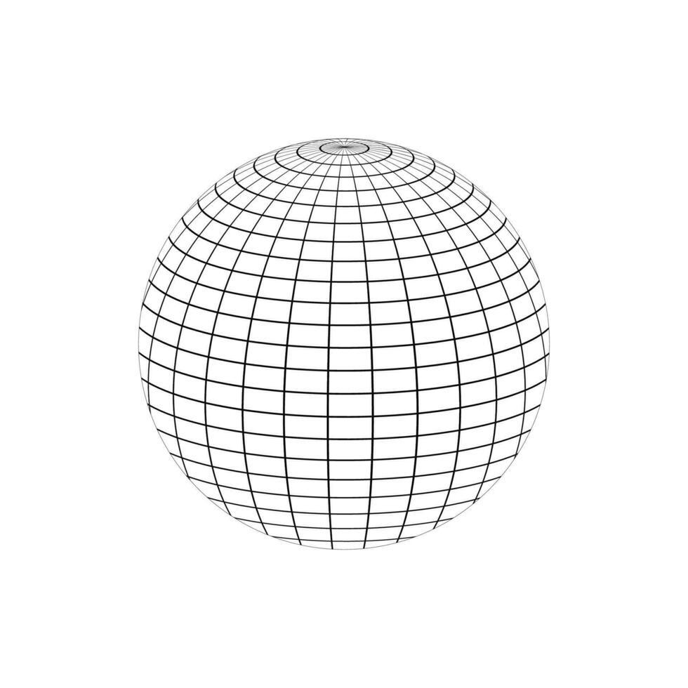 earth globe icon with black grid vector