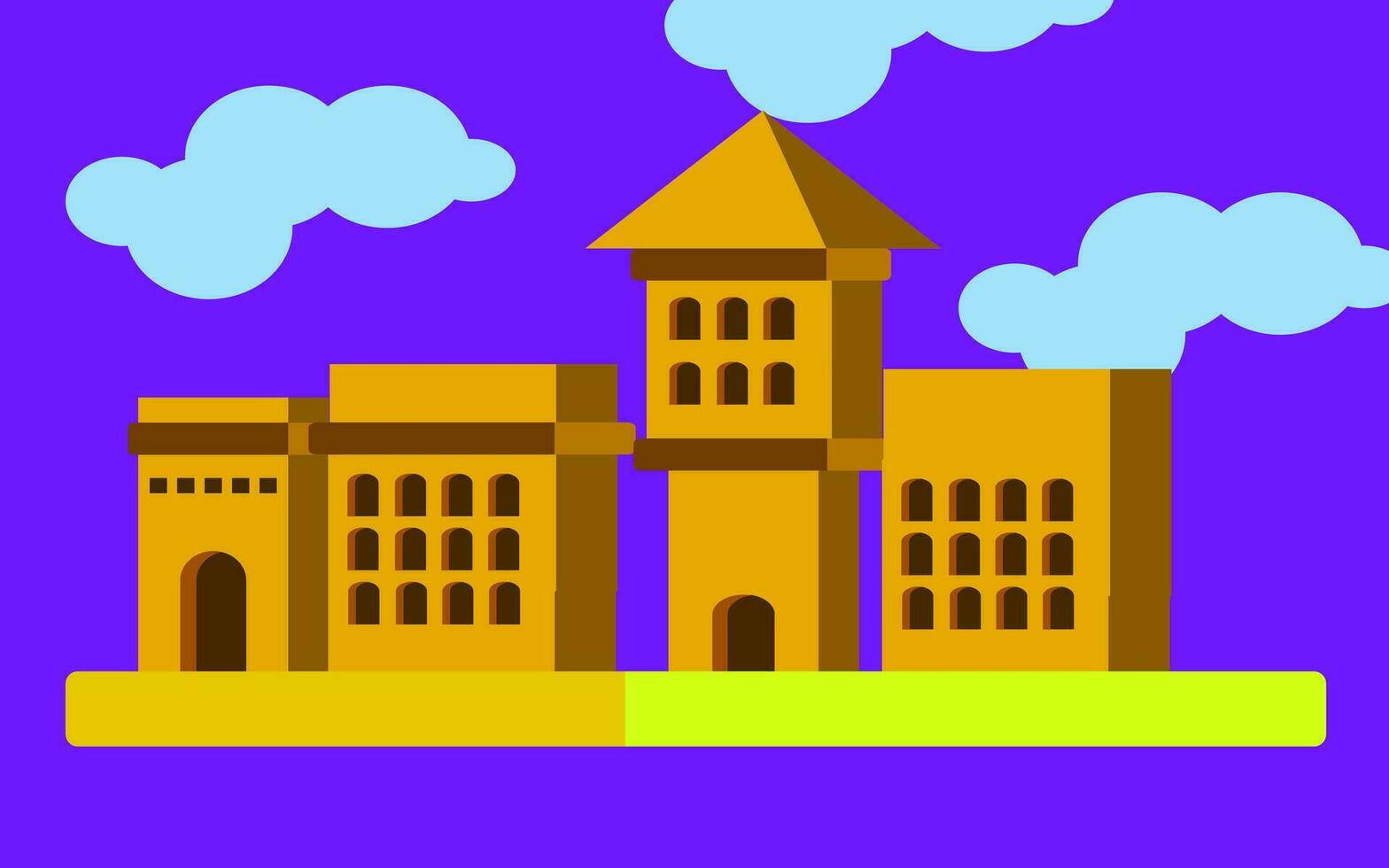 castillo plano diseño vector