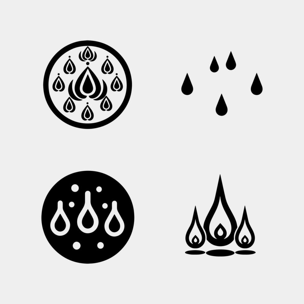 set of Vector water drop icon set. Flat droplet logo collection