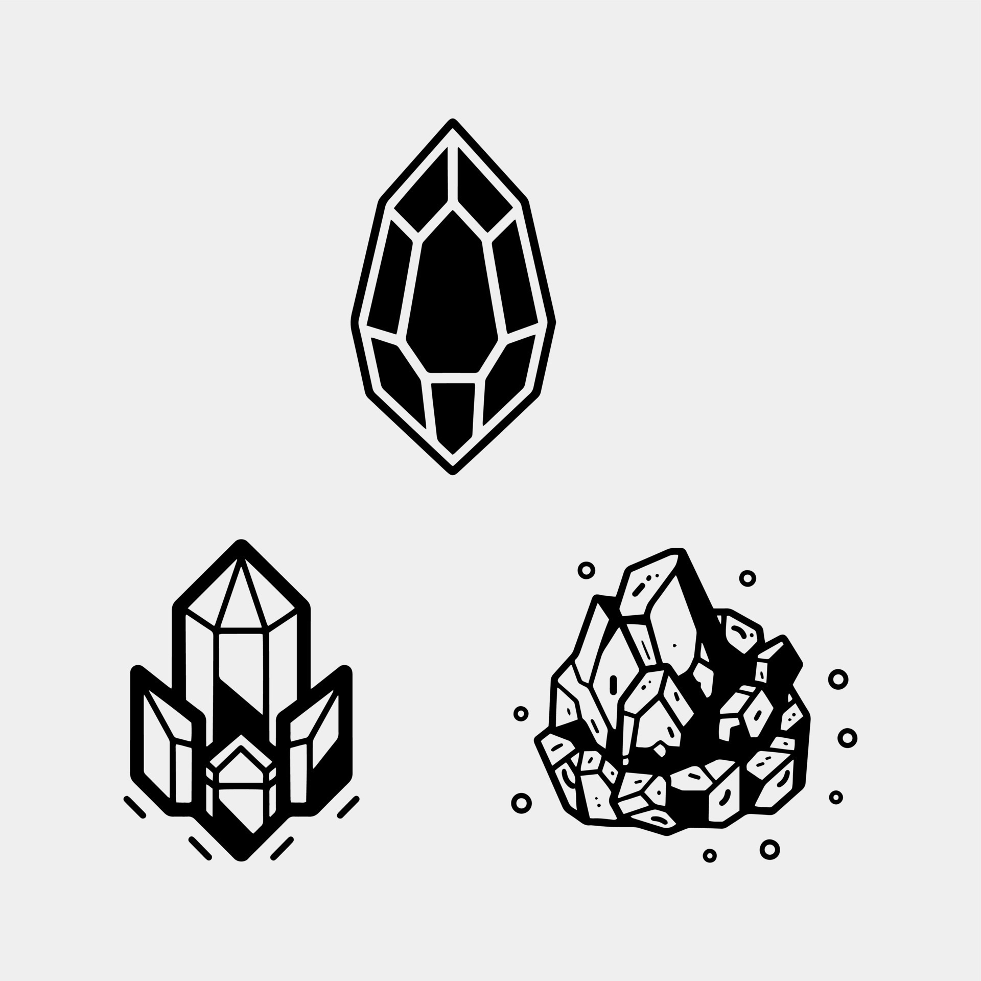 Precious gems, crystal stones. Vector cartoon set of shiny color