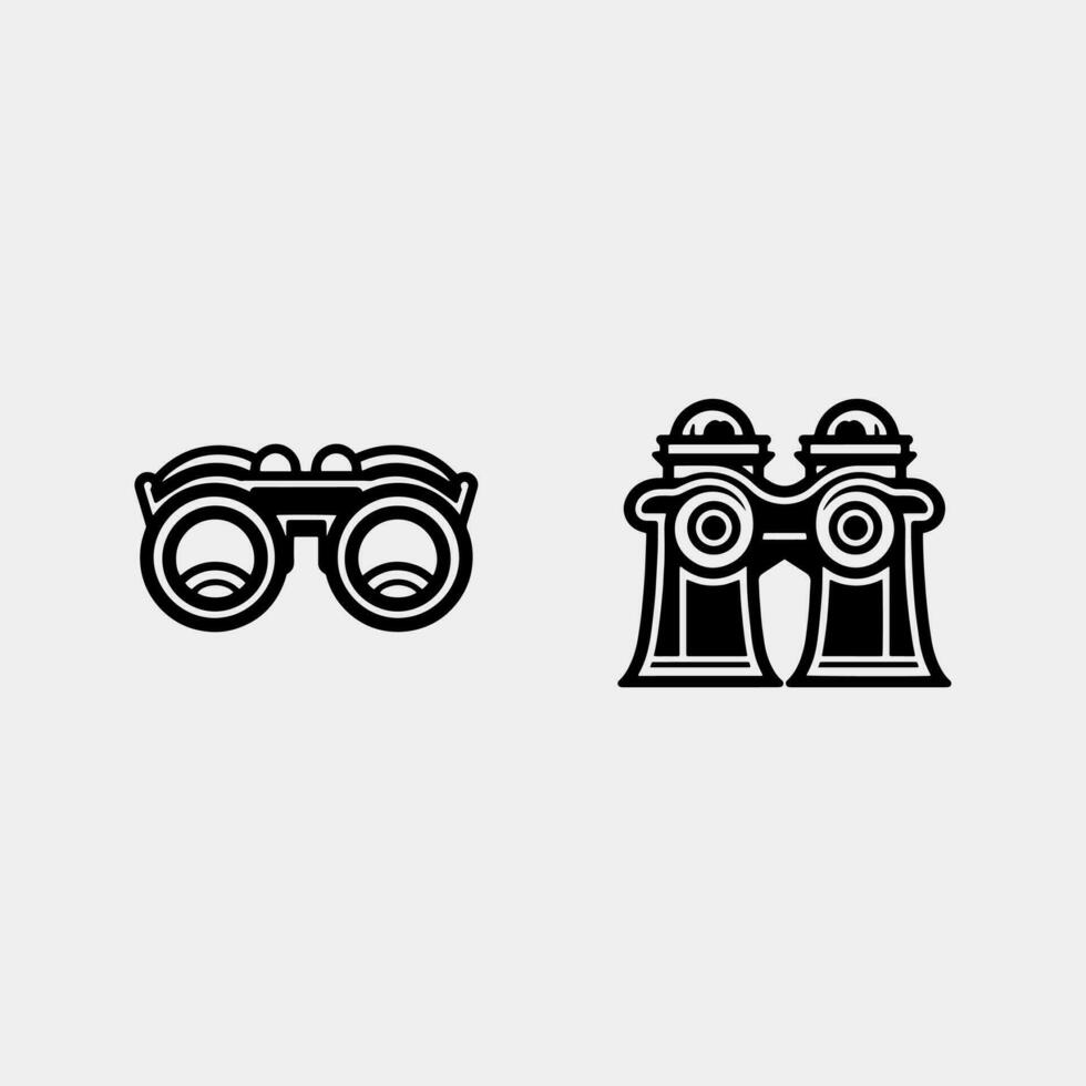 set of binoculars vector isolated on white background