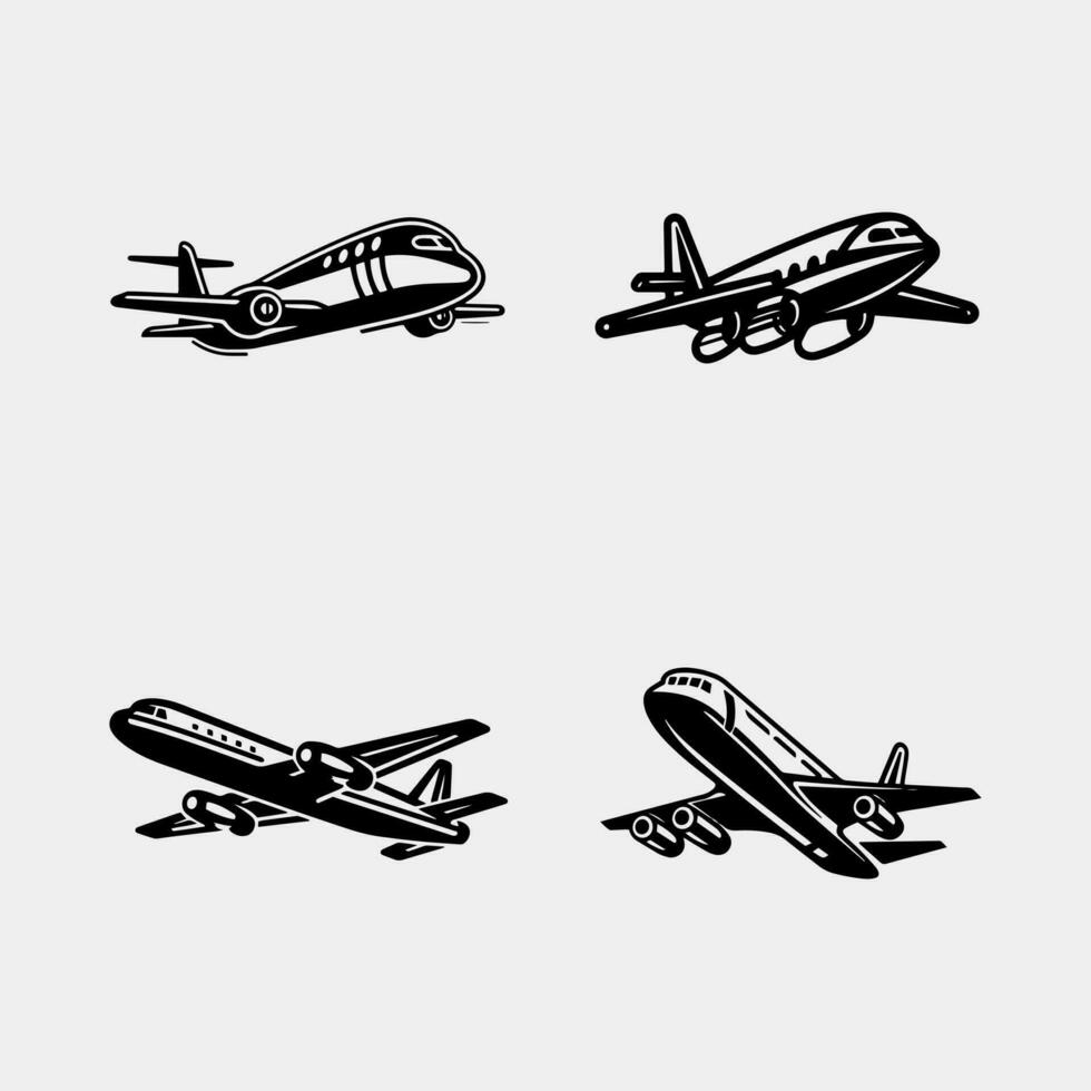set of Plane icon vector isolated on white background