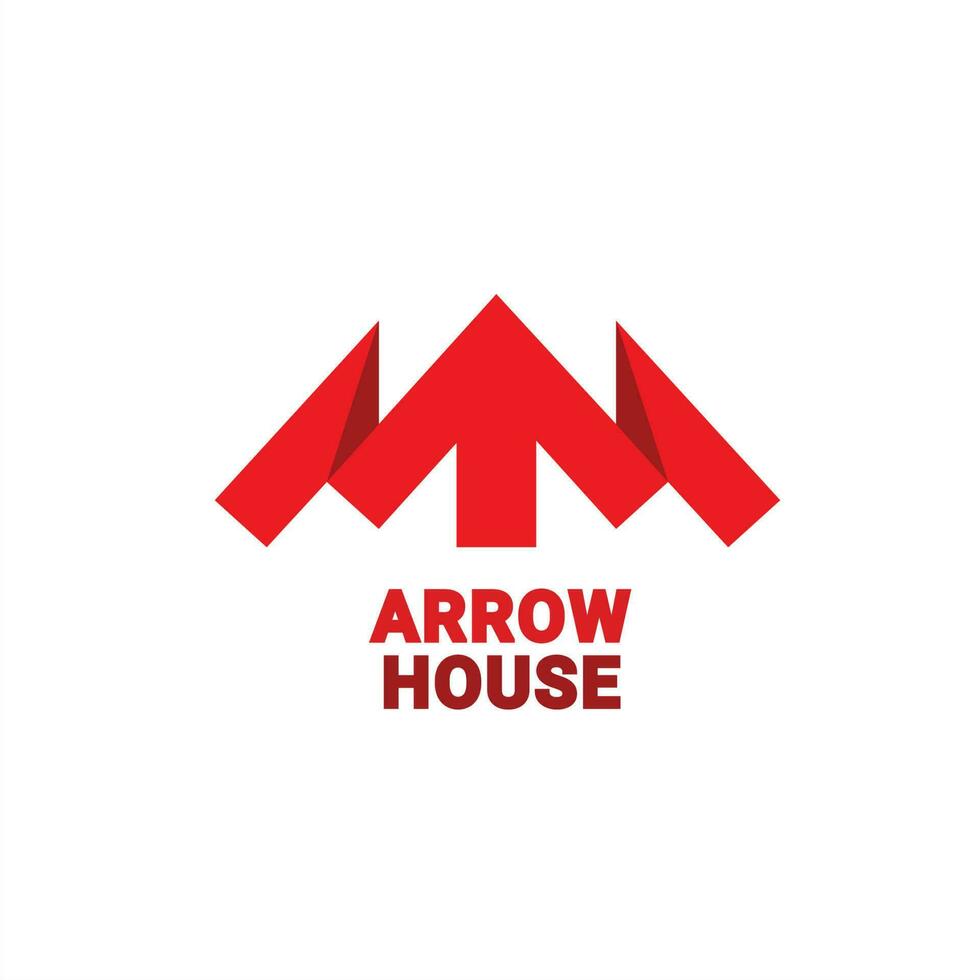 up arrow with house roof logo for construction vector icon illustration