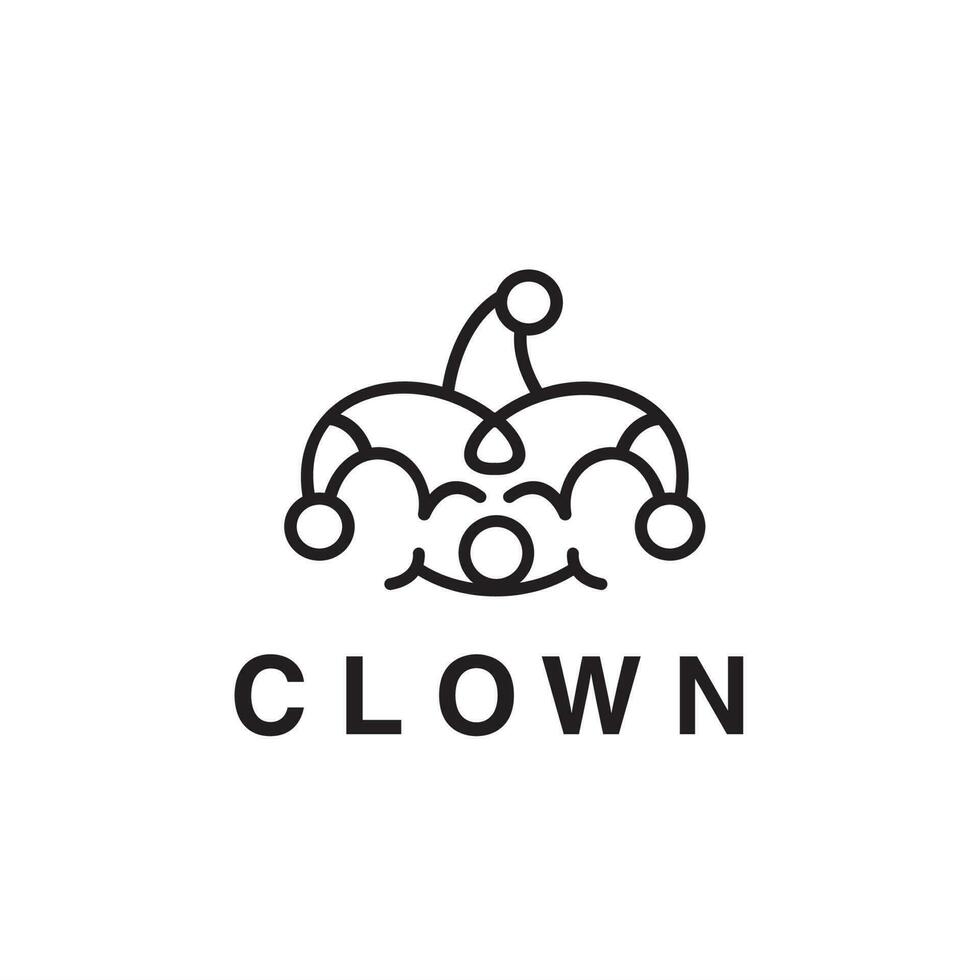 clown hat joker logo icon line vector