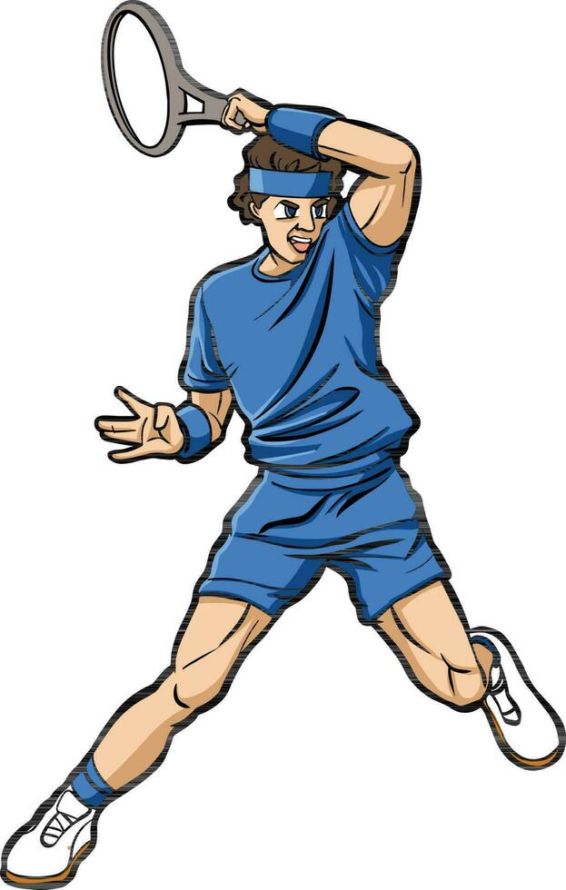 tennis player action sport clipart vector