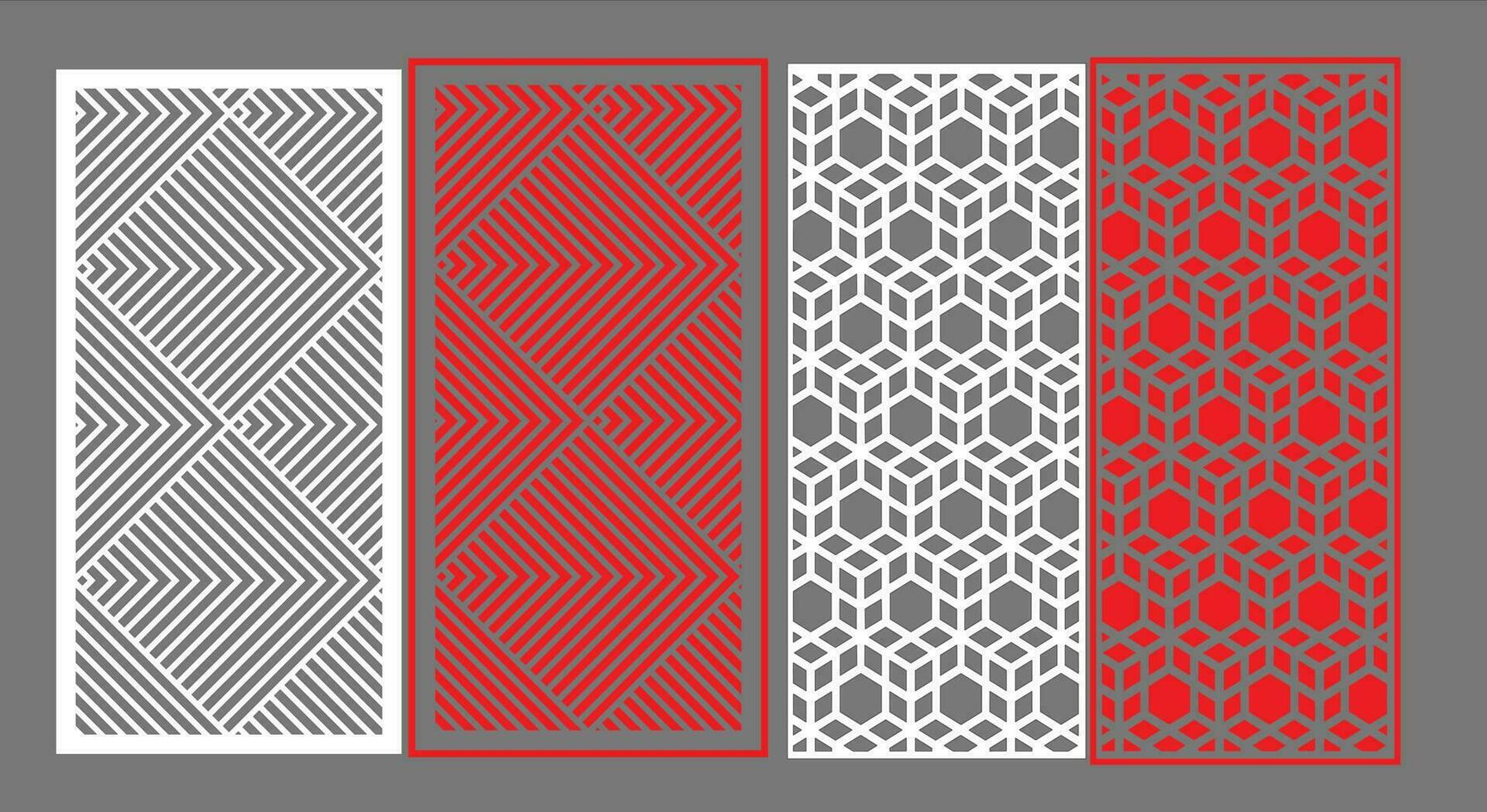 decorativo pared paneles conjunto jali diseño cnc patrón, láser corte patrón, enrutador cnccutting.jali láser cortar decorativo panel conjunto con cordón modelo. vector