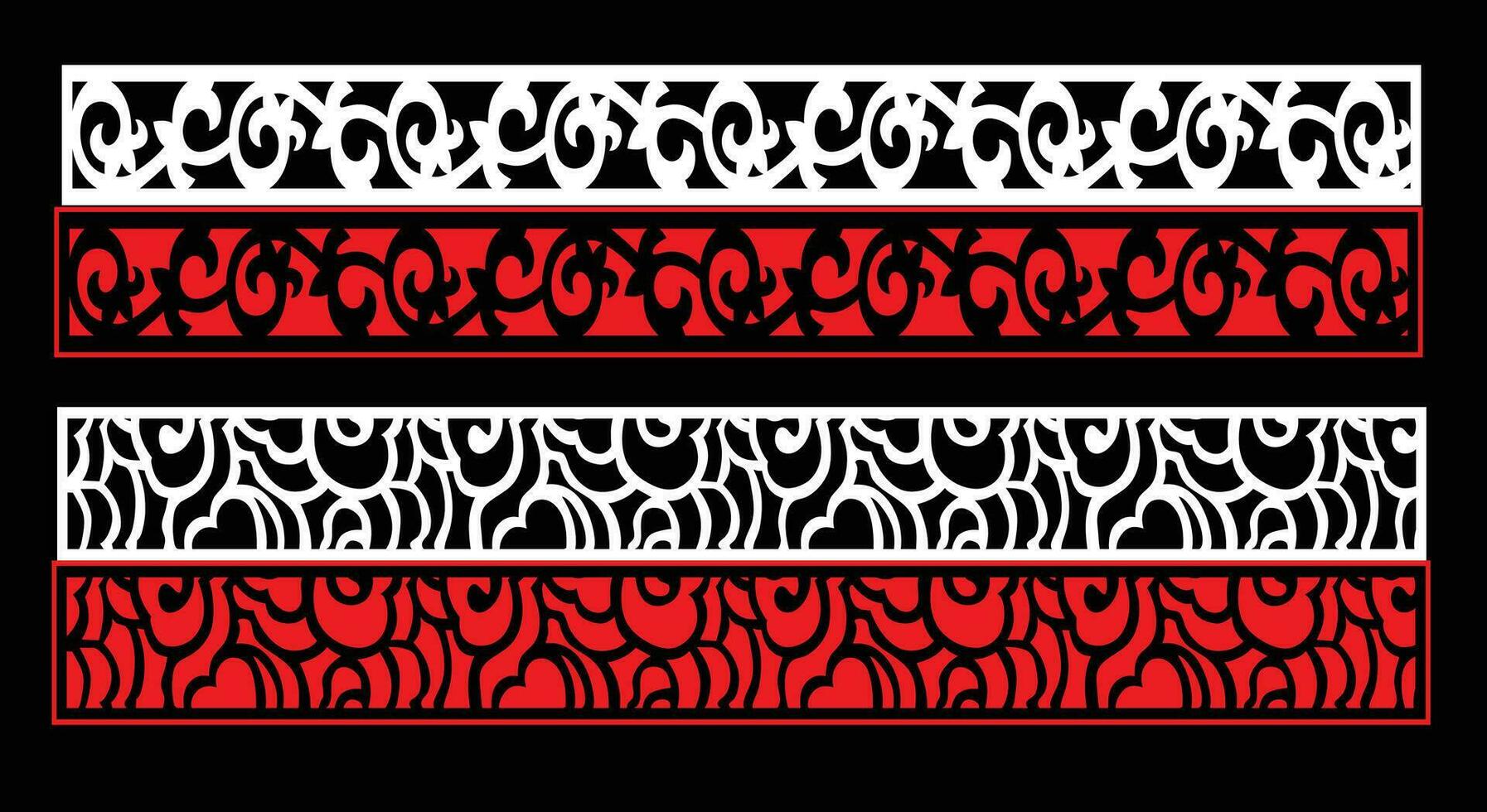 Decorative wall panels set Jali design CNC pattern, laser cutting pattern, router CNCcutting.Jali Laser cut decorative panel set with lace pattern vector