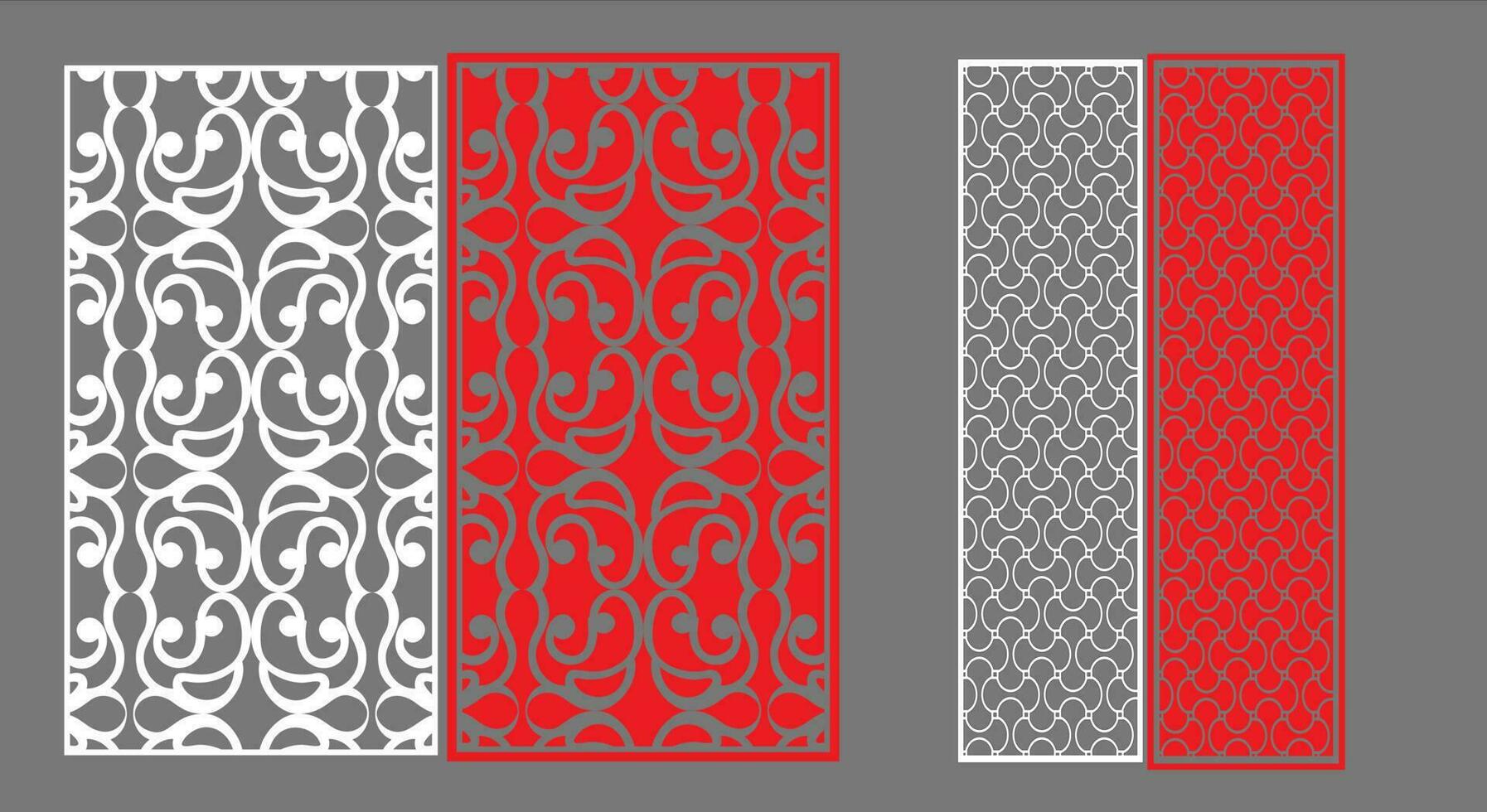 decorativo pared paneles conjunto jali diseño cnc patrón, láser corte patrón, enrutador cnccutting.jali láser cortar decorativo panel conjunto con cordón modelo. vector