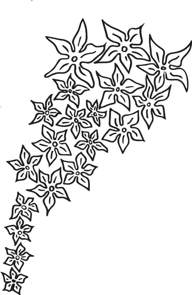 Lilac, Hand drawn vector illustration, floral line drawing, line art, vector