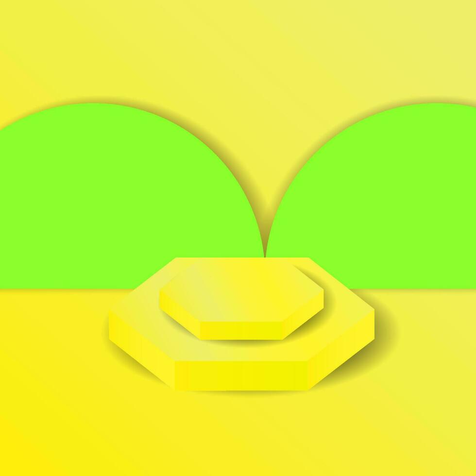 yellow podium green background vector