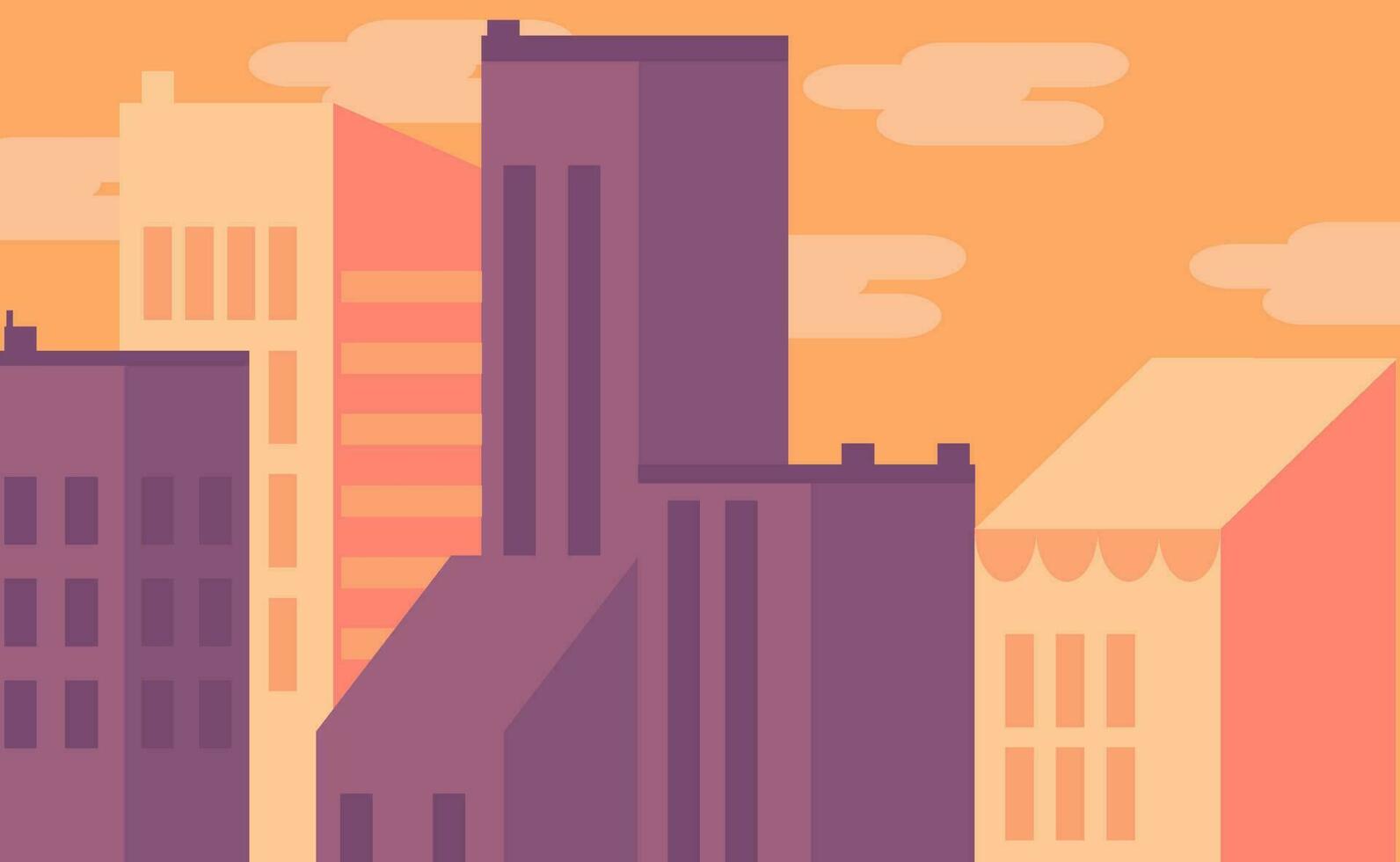 Minimalistic City Graphic with Geometric Forms vector