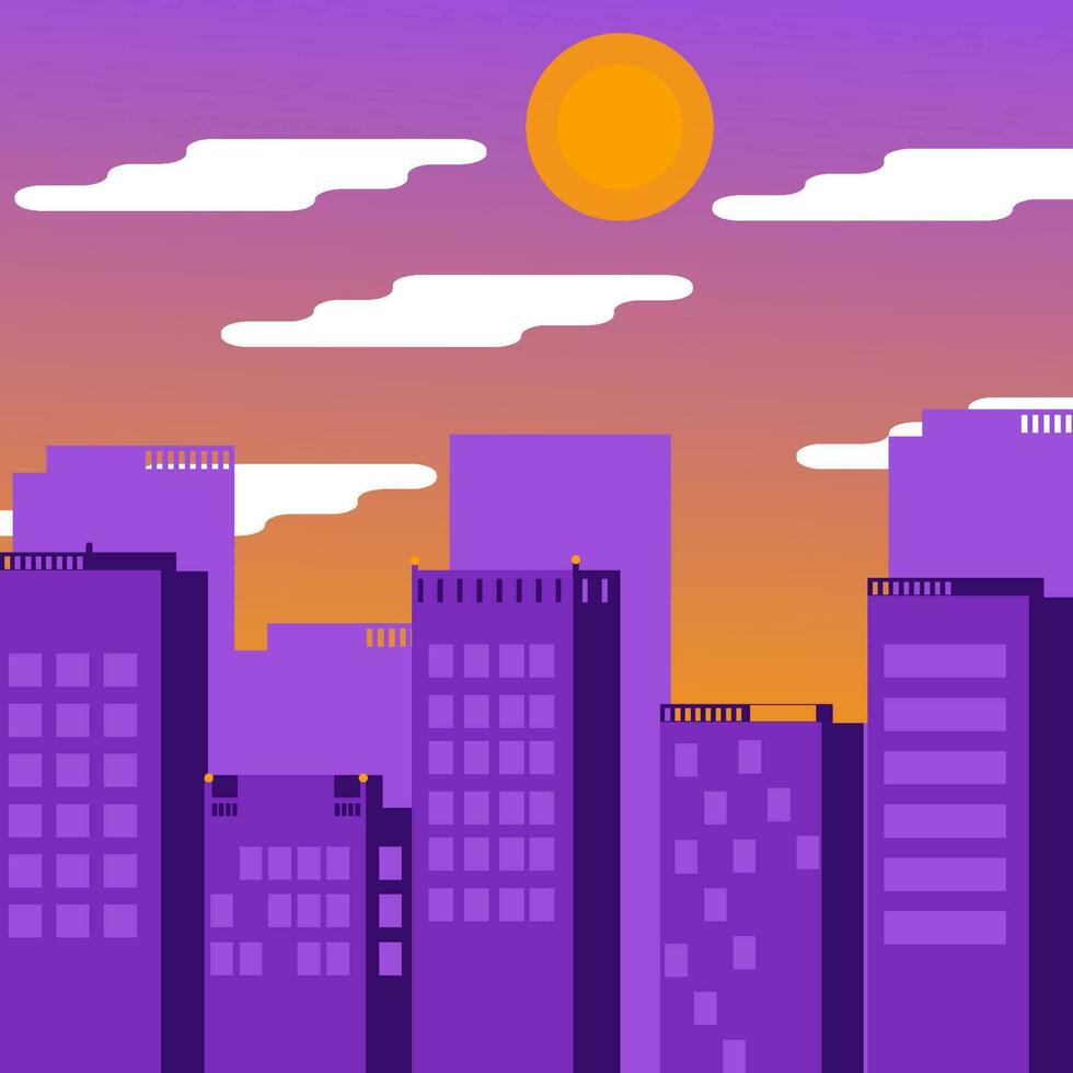 Contemporary City Illustration in Flat Design vector