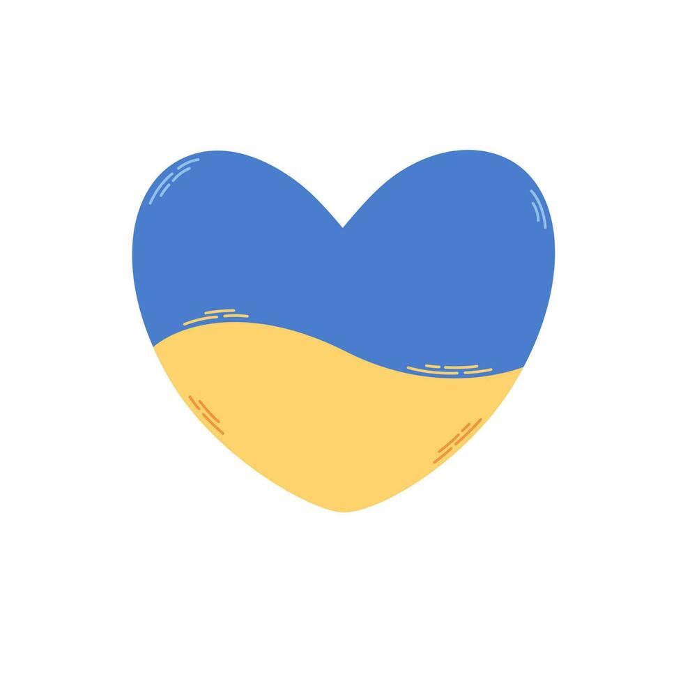 Ukraine flag in the shape of heart. Save Ukraine, Support Ukraine vector