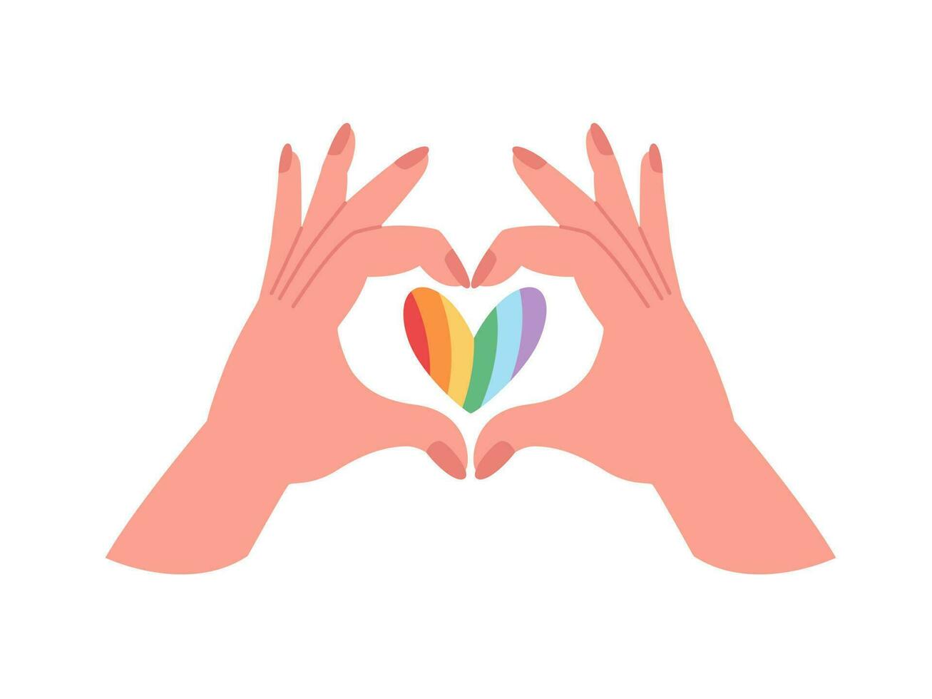 Hands showing LGBTQ heart. Love is love, Pride month, LGBTQ community vector