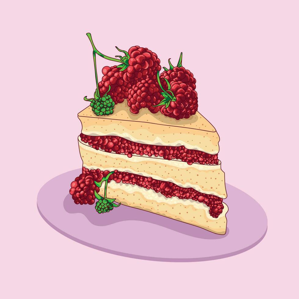 cake with green and red cherries in vector illustration 24661376 Vector ...