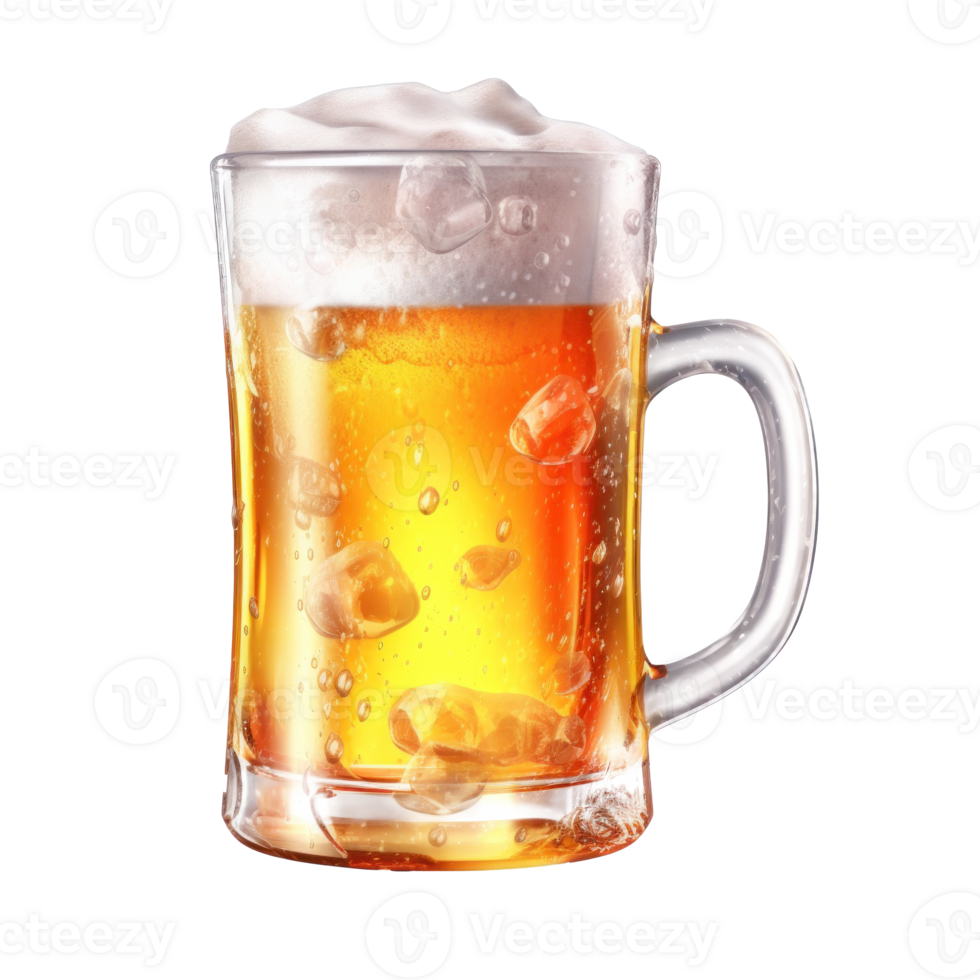Mug fresh beer isolated. Illustration png