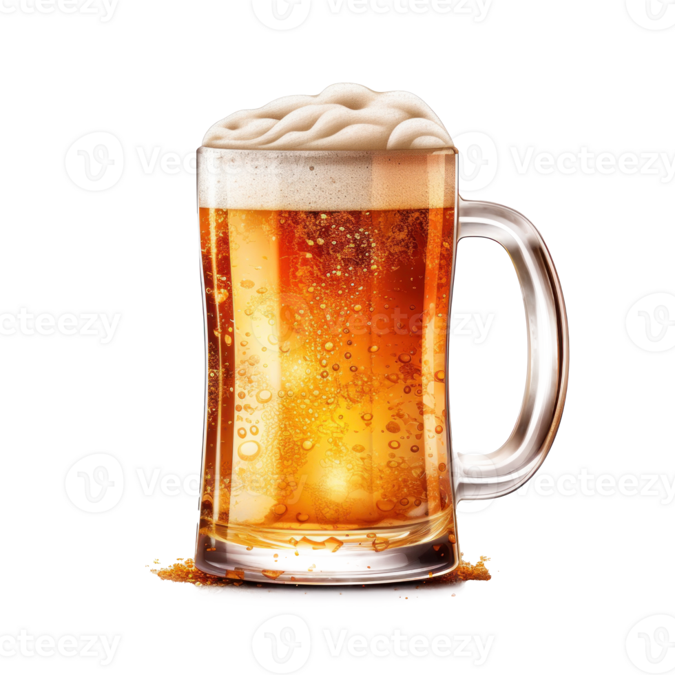 Mug fresh beer isolated. Illustration png