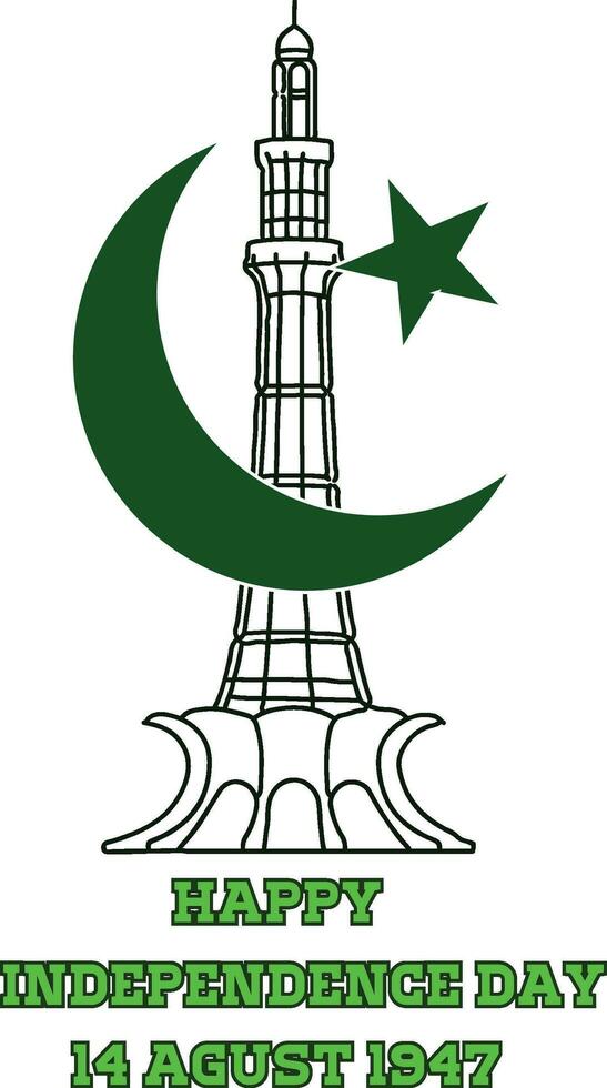 Pakistan Independence Day Celebration with Flag vector