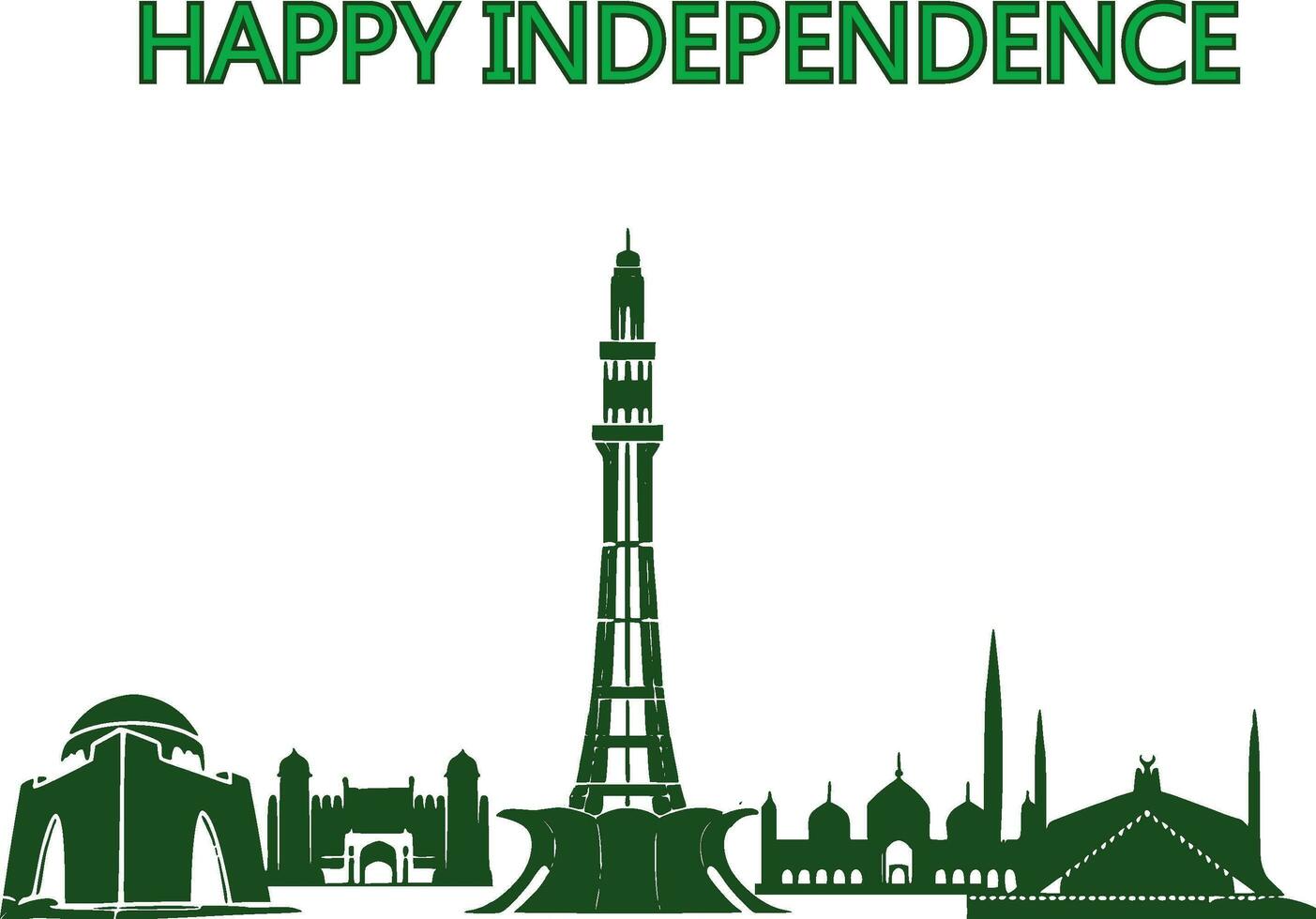 patriótico pakistaní decoraciones para independencia día vector