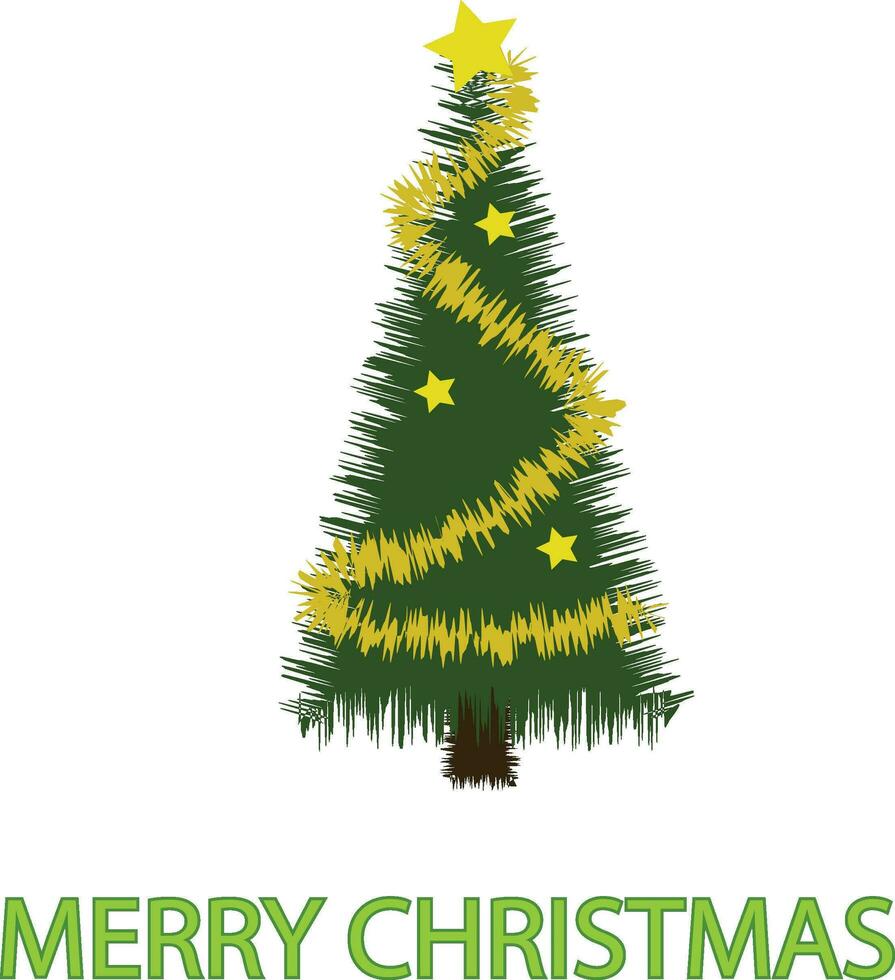 merry christmas tree vector