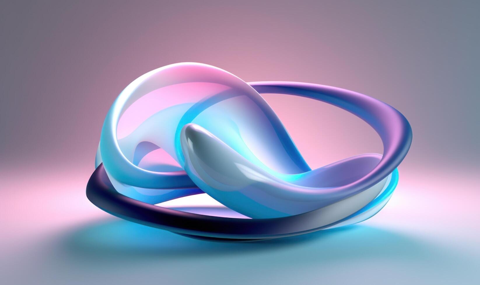 3d curved acrylic abstract geometrical shapes for a business desktop. Illustration photo