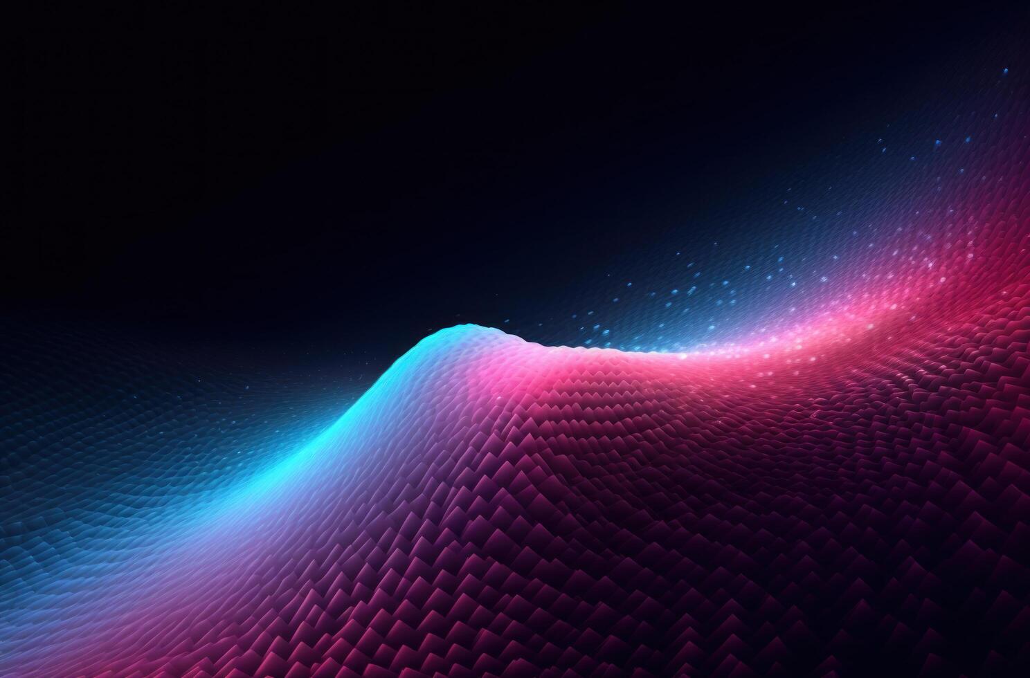 Abstract neon wave background. Illustration AI Generative photo