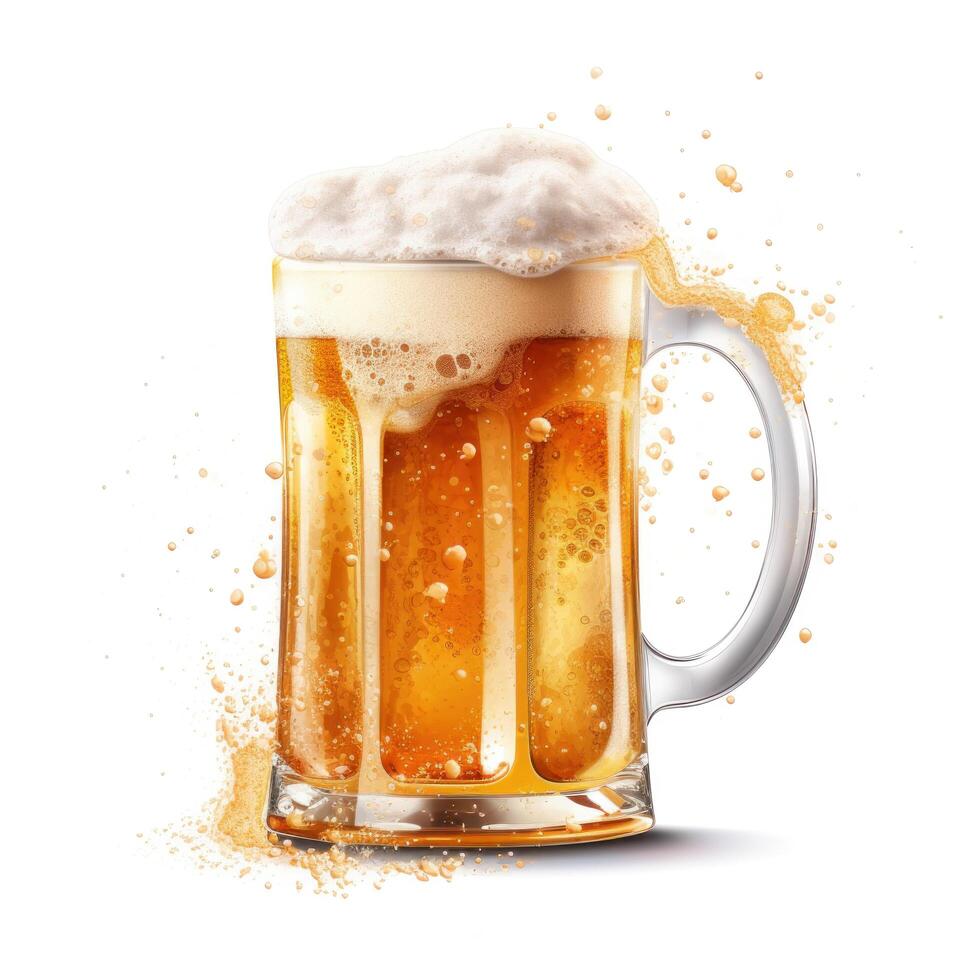 Mug fresh beer isolated. Illustration photo