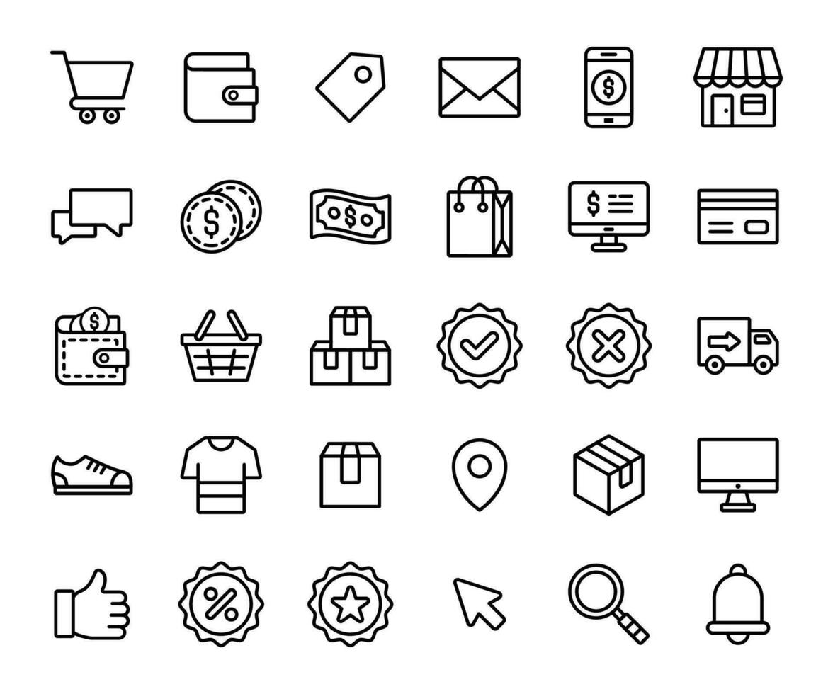 Online Shop icon set vector logo illustration