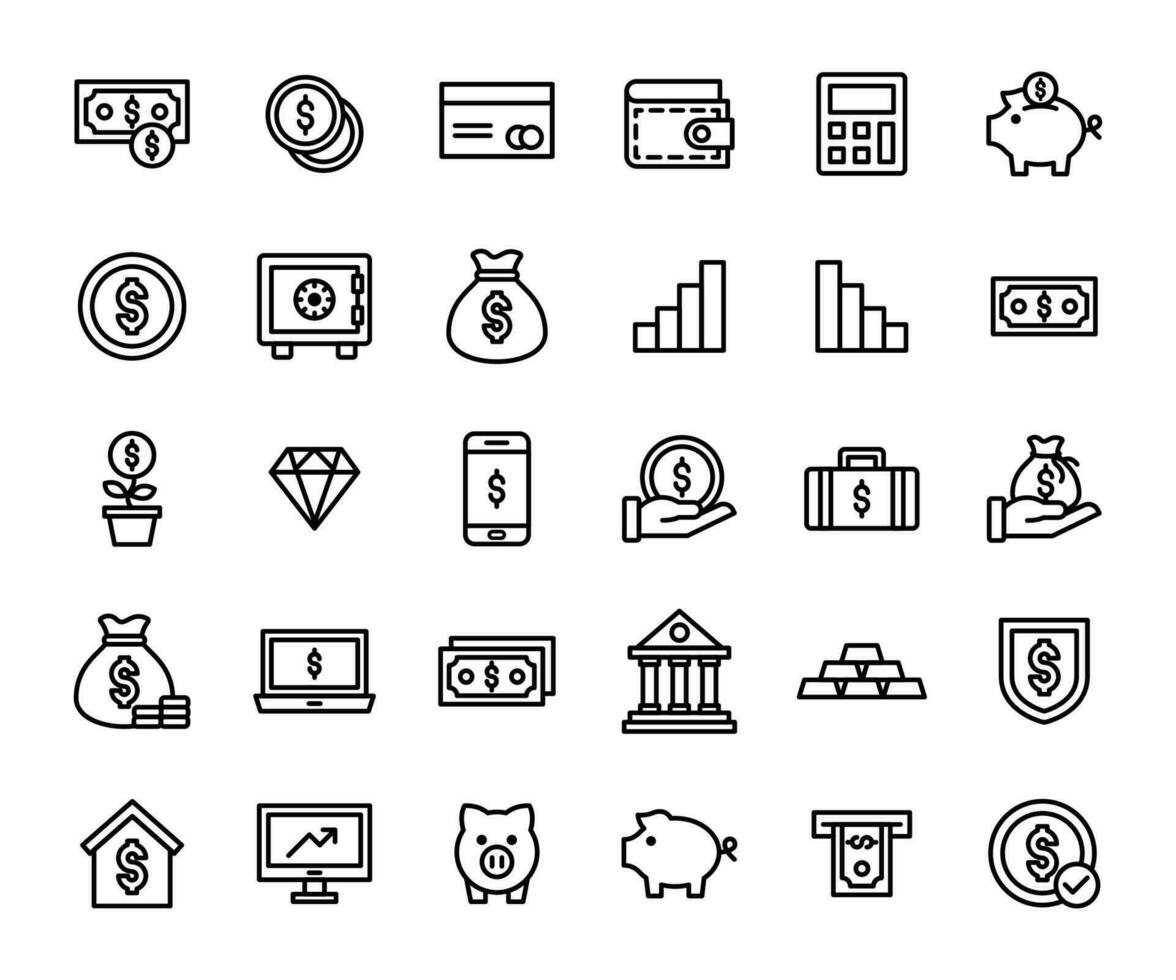 Finance icon set vector logo illustration