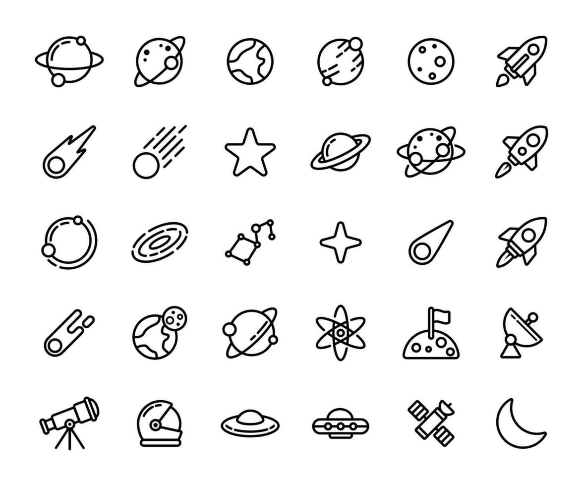 Space icon set vector logo illustration