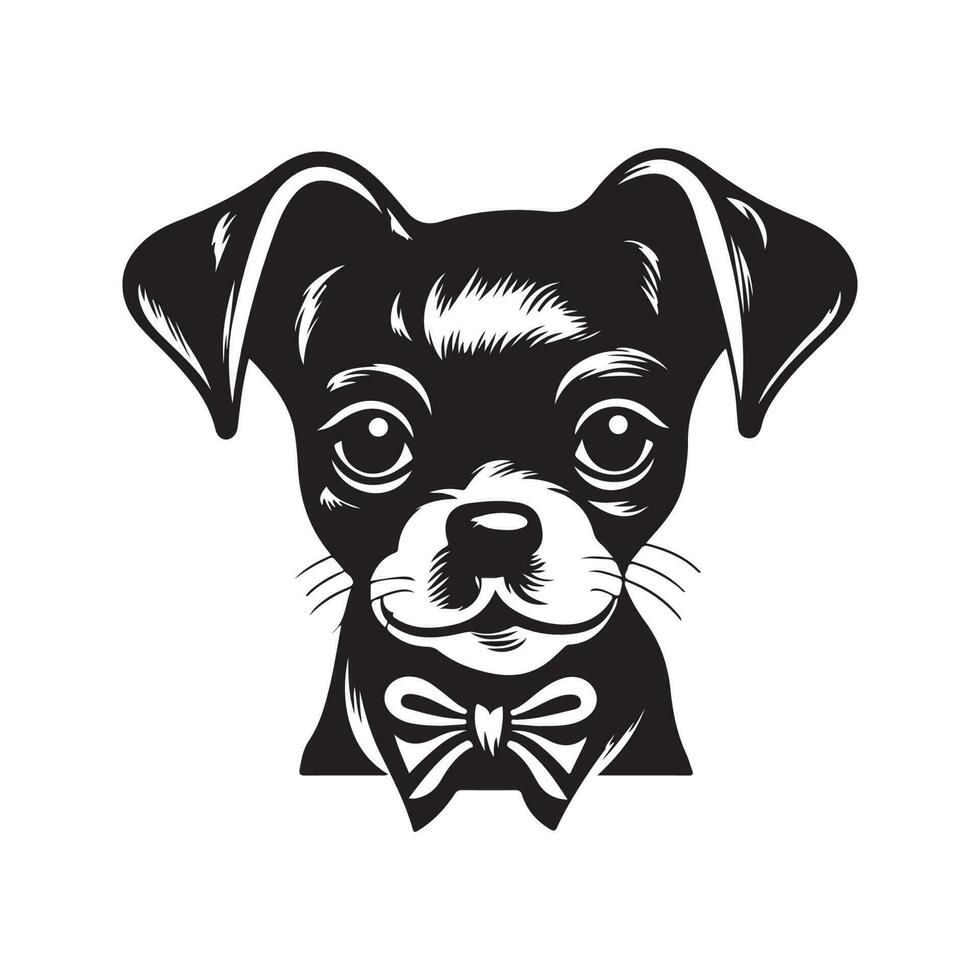 cachorro, Clásico logo línea Arte concepto negro y blanco color, mano dibujado ilustración vector