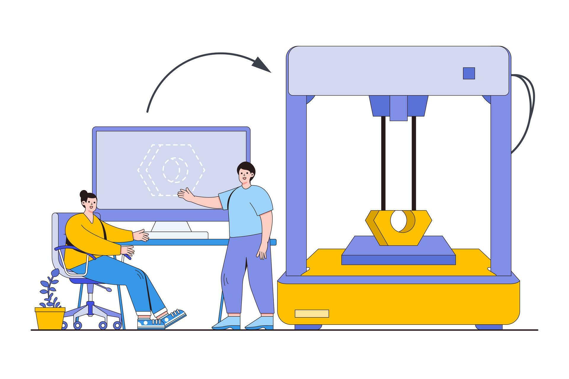3D Printing and Additive Manufacturing Concept with Person Designing a