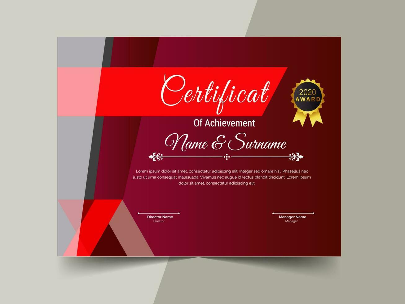 creativo certificado de logro modelo diseño. lujo elegante azul y oro diploma, corporativo formación certificado diseño vector