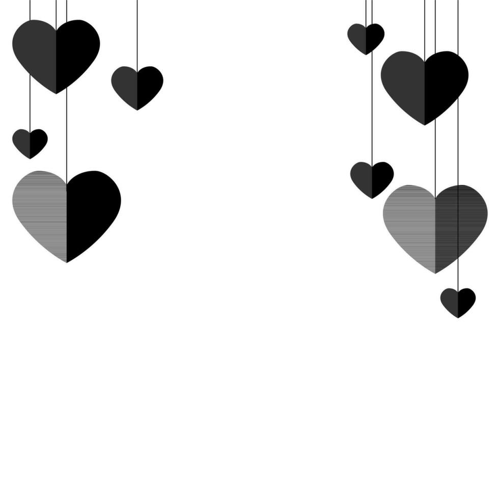 black Love Heart Symbol Icons. Design elements for Valentine's day isolated on white background and easy to edit. vector
