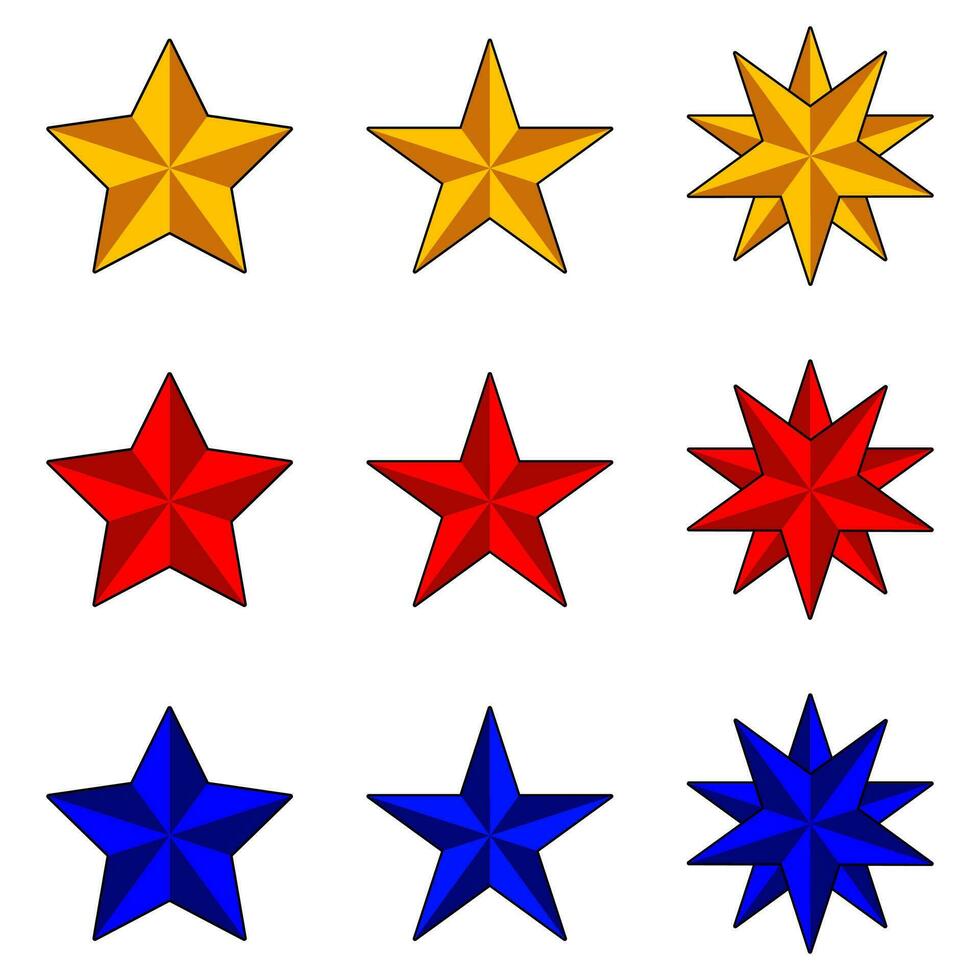 star vector icon. Set of star symbols isolated on white background and easy to edit.