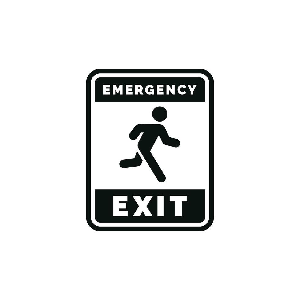 emergencia salida símbolo icono aislado en blanco antecedentes vector